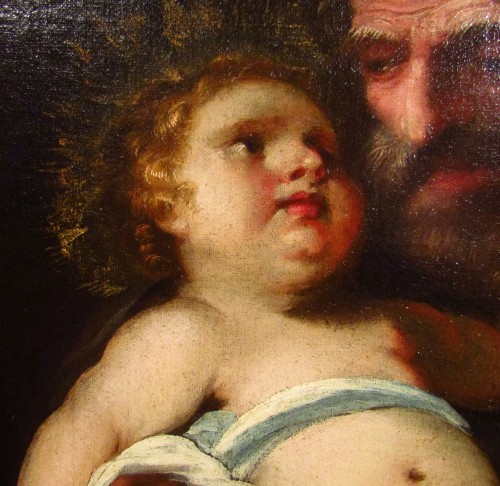 XVIIe siècle - Saint Joseph avec l'Enfant - Carlo Francesco Nuvolone (Milano1609-1662)